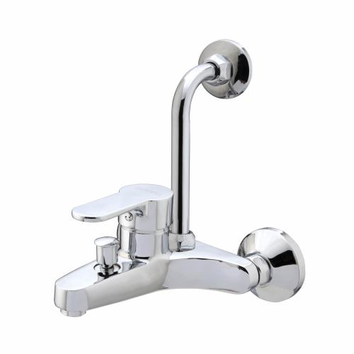 Single Lever Wall Mixer with L-Bend for Overhead Shower Chrome